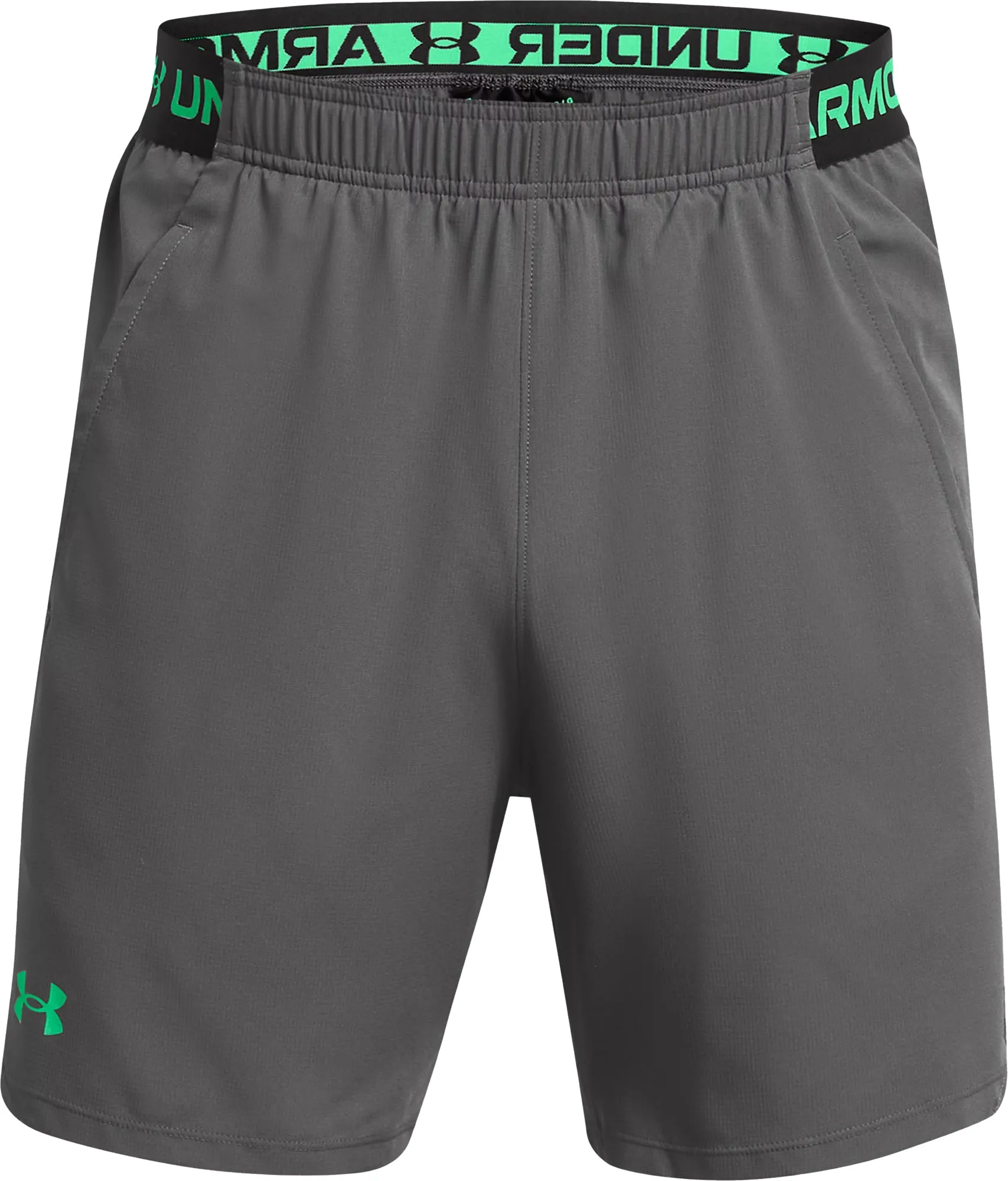 Durable Waistband Sporty Edge Under Armour Vanish Woven 6 Inch Mens Training Shorts - Grey