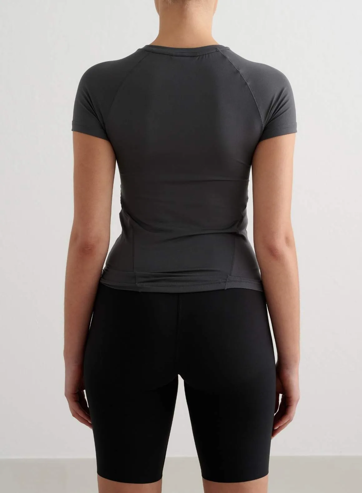UV Protective Fabric Microfiber Blend Shadow Grey Soft Basic Short Sleeve