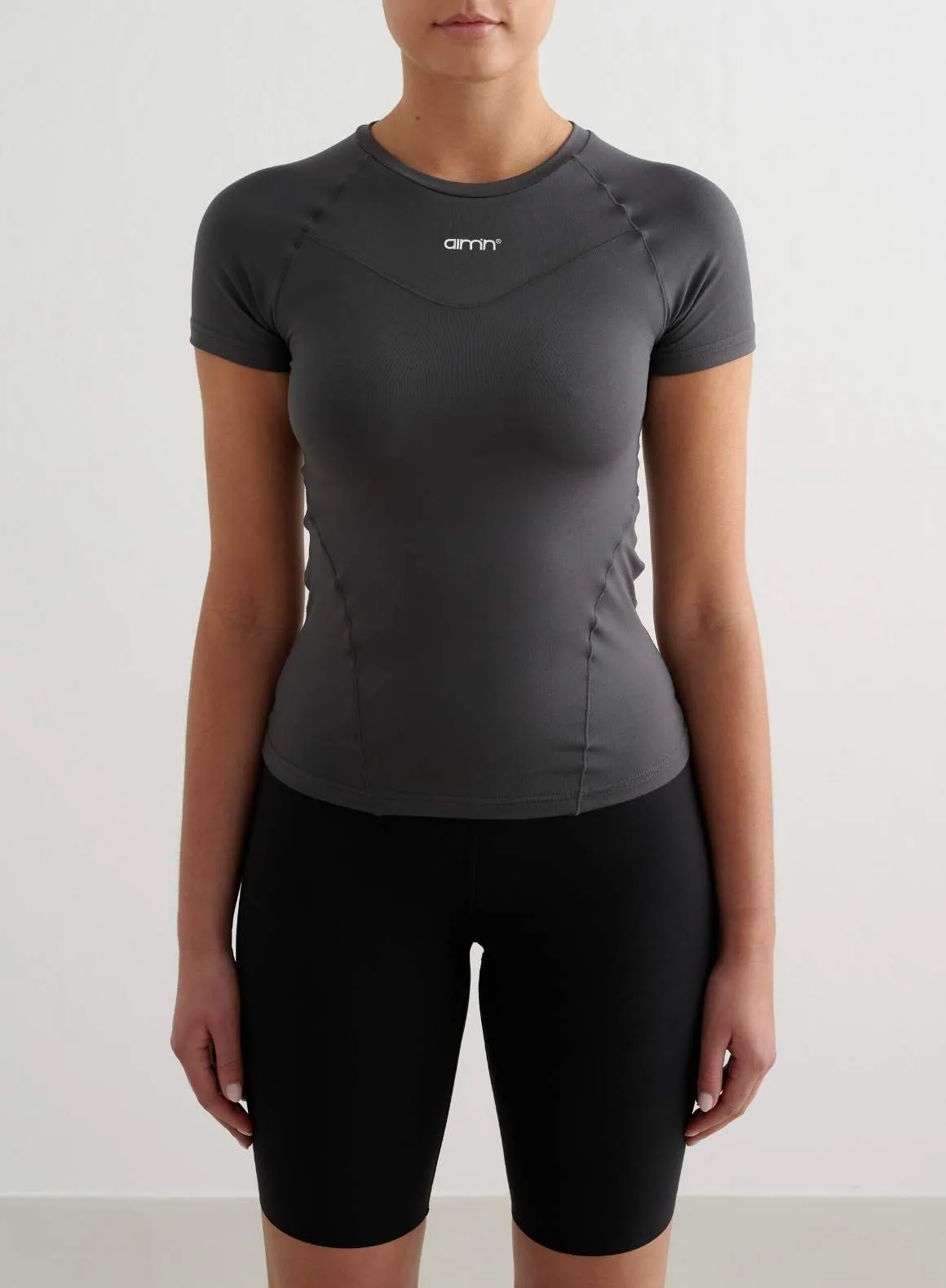 Anti Bacterial Treatment Shadow Grey Soft Basic Short Sleeve