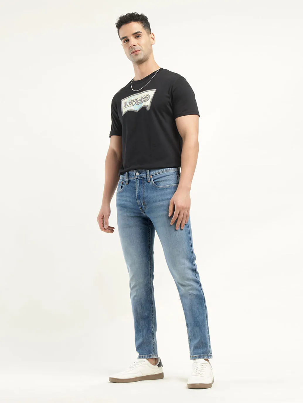 Crisp Look Men's 512 Indigo Slim Tapered Fit Mid Rise Jeans