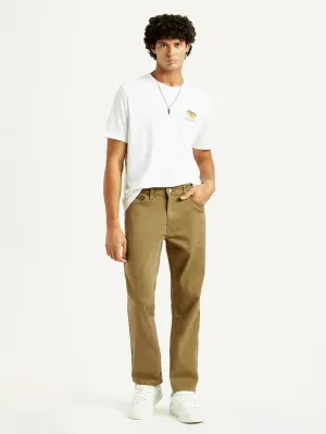 Men's 541 Khaki Athletic Tapered Fit Mid Rise Jeans Curved Seam Construction