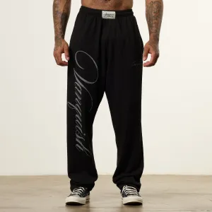 Ultra Soft Texture Flattering Design Vanquish x JBeast Black Bodybuilding Baggy Pants