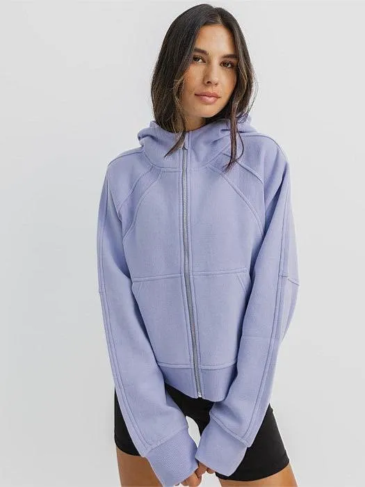 Anti Pilling Treatment Movement Hood in Periwinkle
