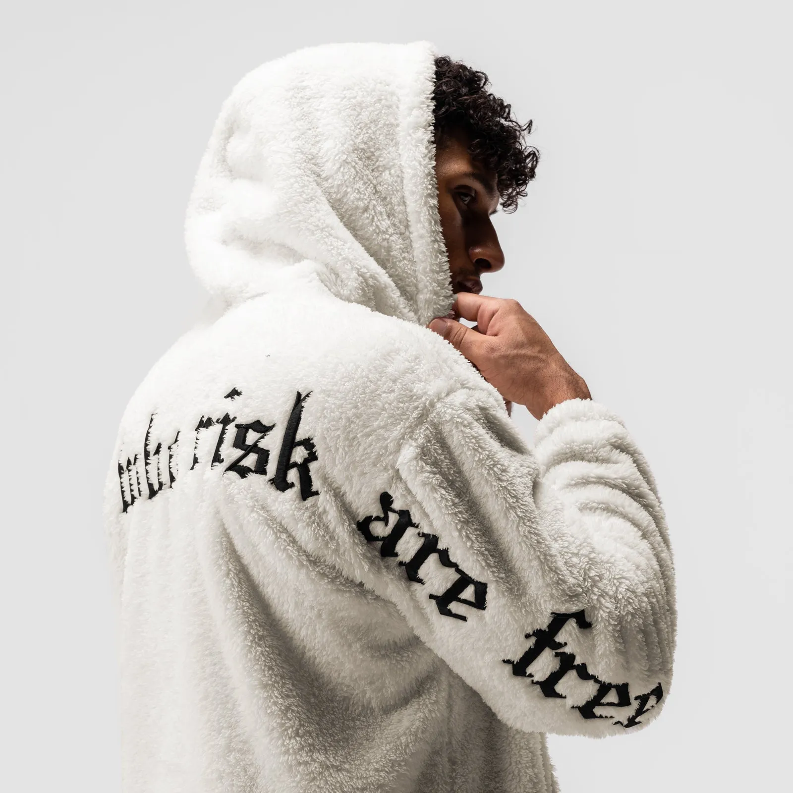 Autumn Staple Long Sleeves 0553. Sherpa Recovery Hoodie - Ivory Cream/Black