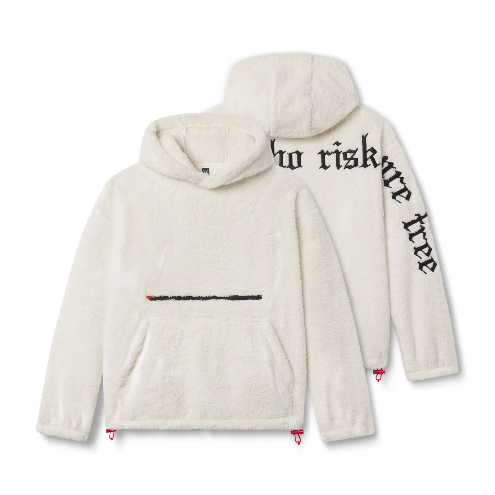 0553. Sherpa Recovery Hoodie - Ivory Cream/Black Running Gear Game day wear