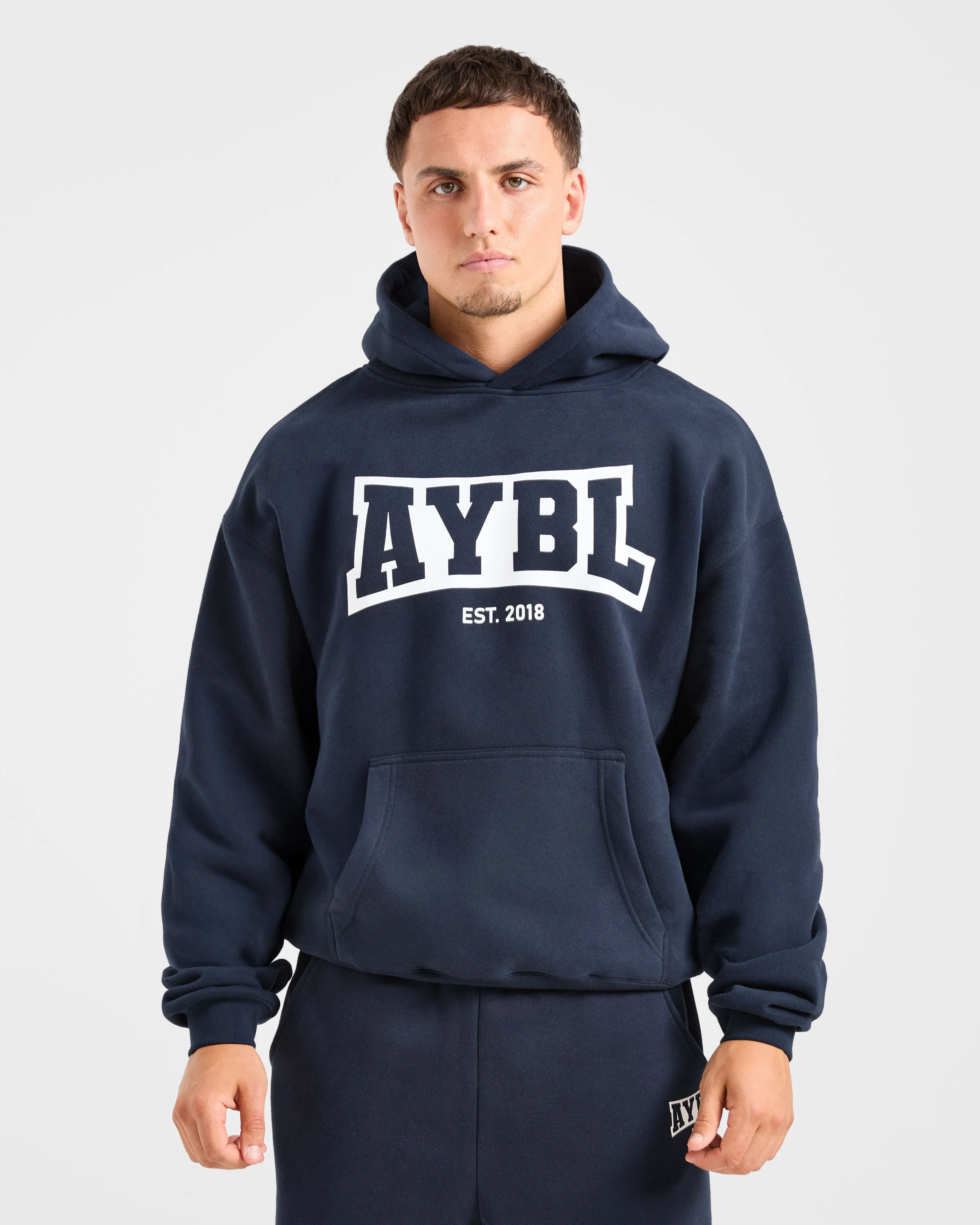Academy Oversized Hoodie - Navy Low Profile Branding