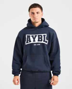 Academy Oversized Hoodie - Navy Low Profile Branding