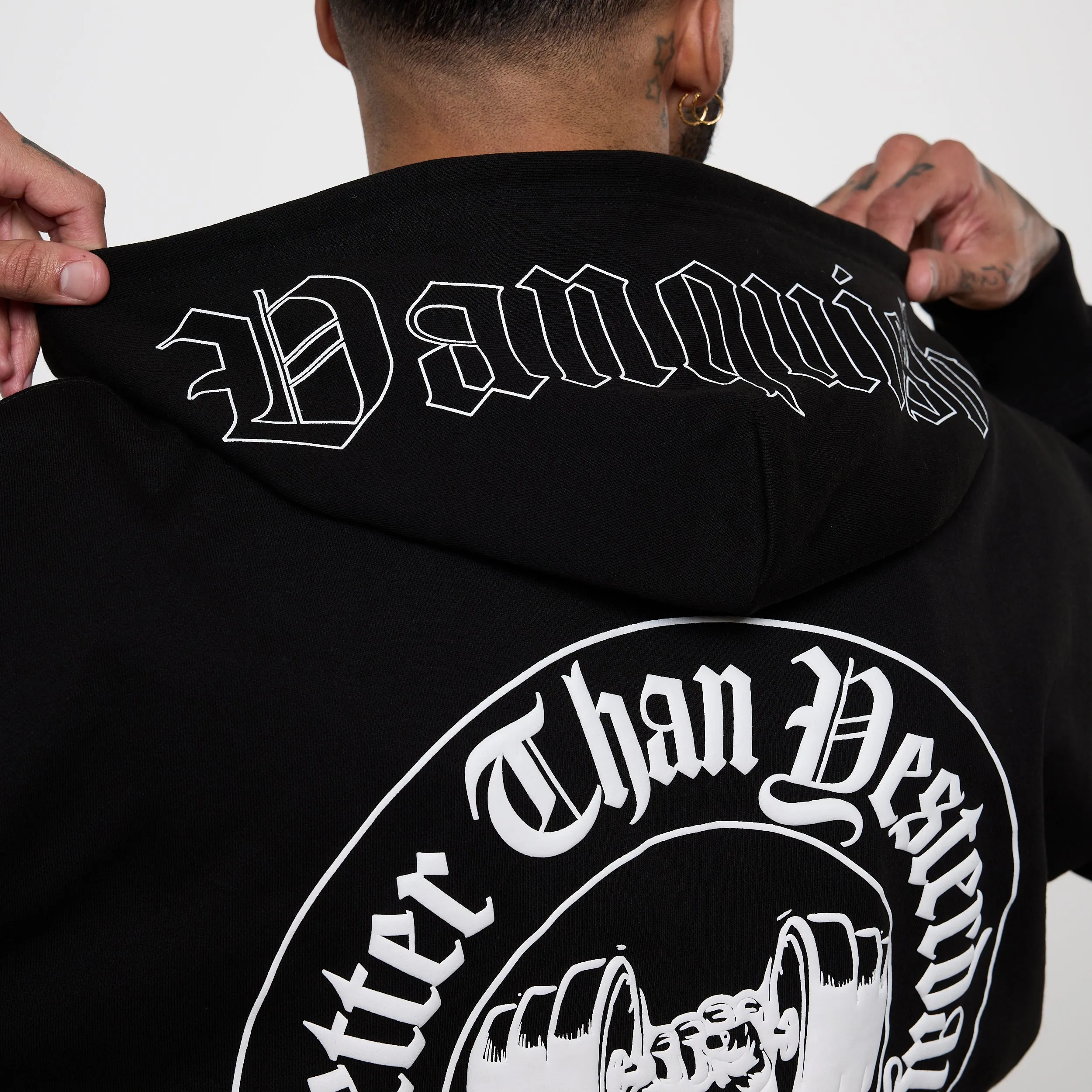 Vanquish Dark Script Black Zip Up Hoodie Training Wear