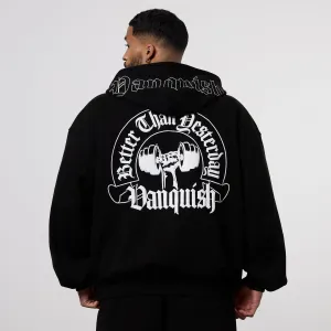 Oktoberfest wear Vanquish Dark Script Black Zip Up Hoodie