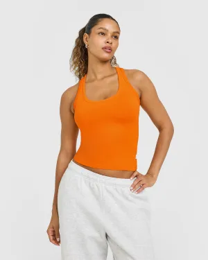 Fast Move Cotton Fitted Vest | Flame Orange Craft Edge Open Glow