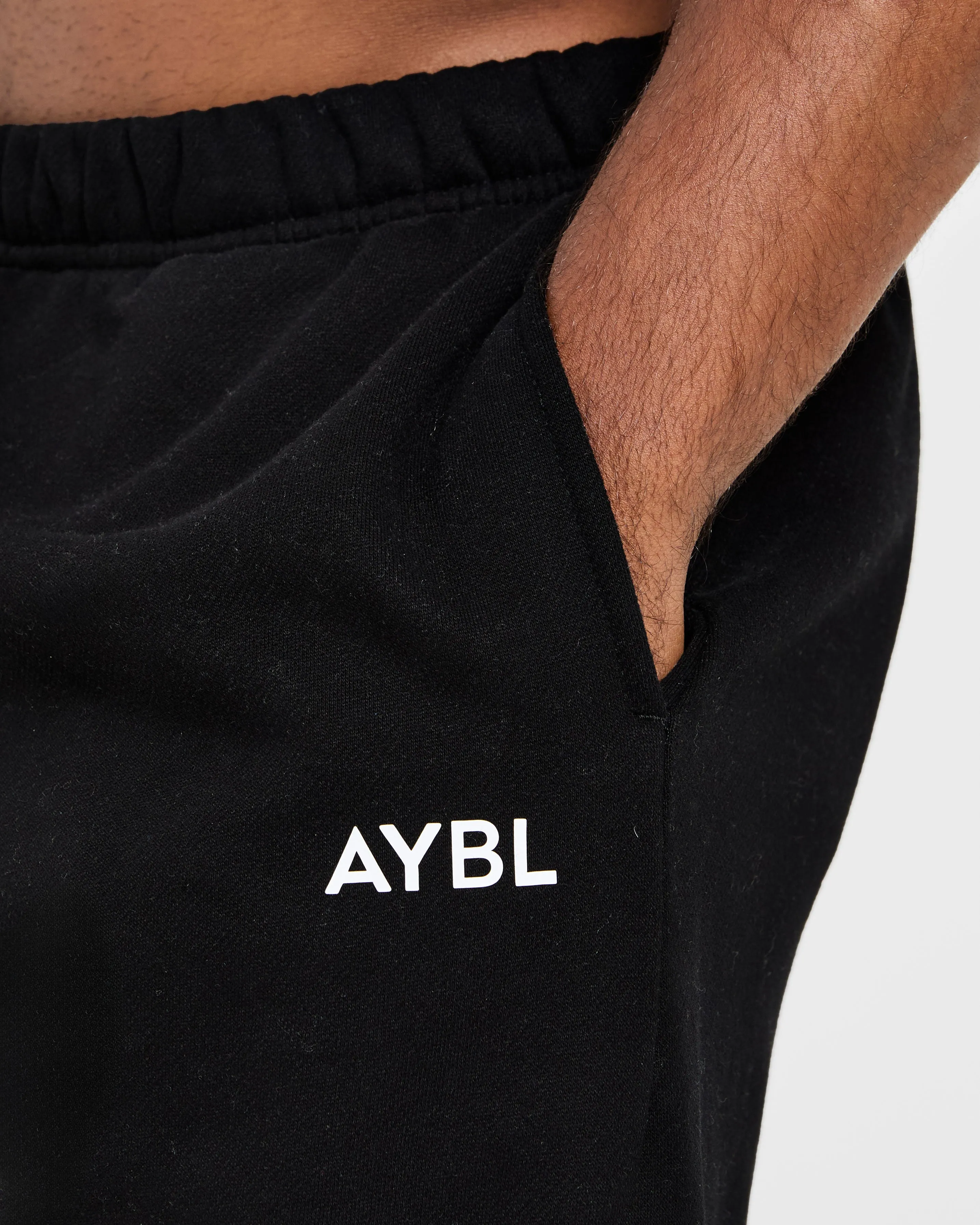 Essential Oversized Straight Leg Joggers - Black Detachable belt
