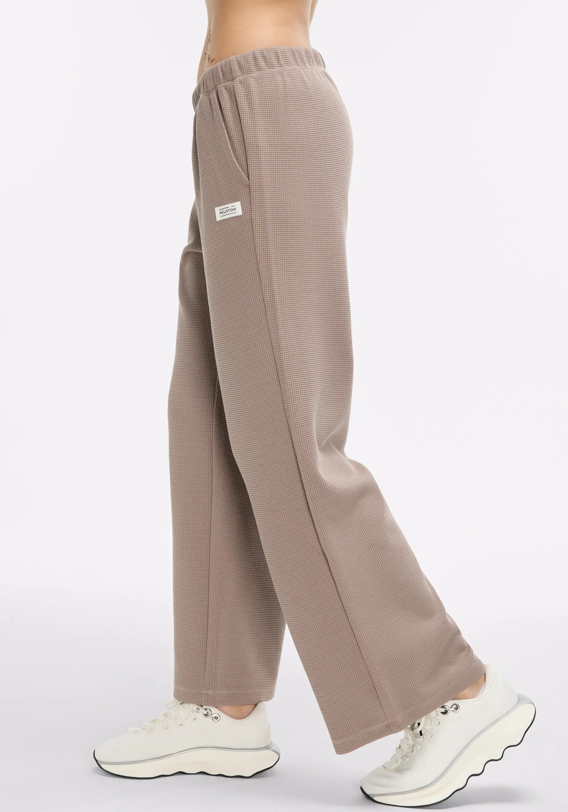 Hidden pockets Waffle Wide Leg Sweatpant
