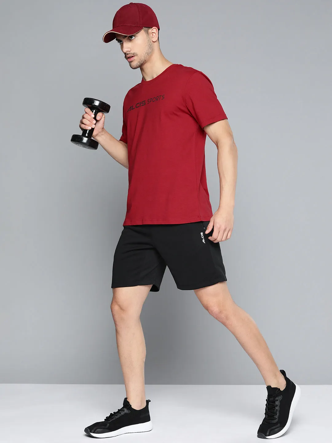 Halo Glow Modular Attachment System Alcis Men Typography Printed Slim Fit Sports T-shirt