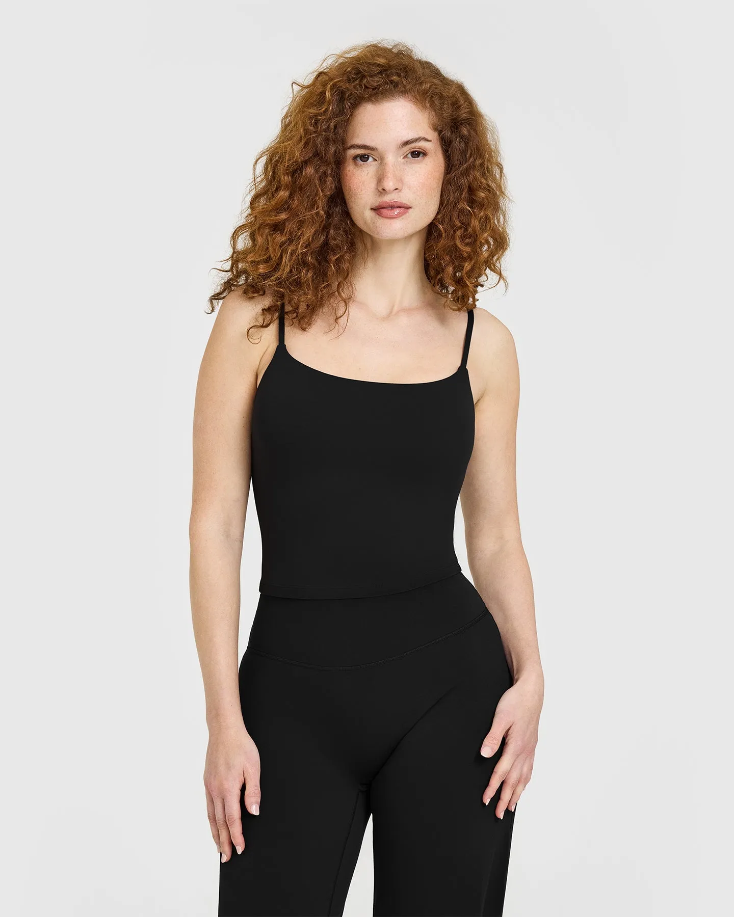 SoftMotion? Strappy Mid Vest with Built in Bra Shelf | Black OdorResistant Finish ZeroIrritationLabels Mountain Cool