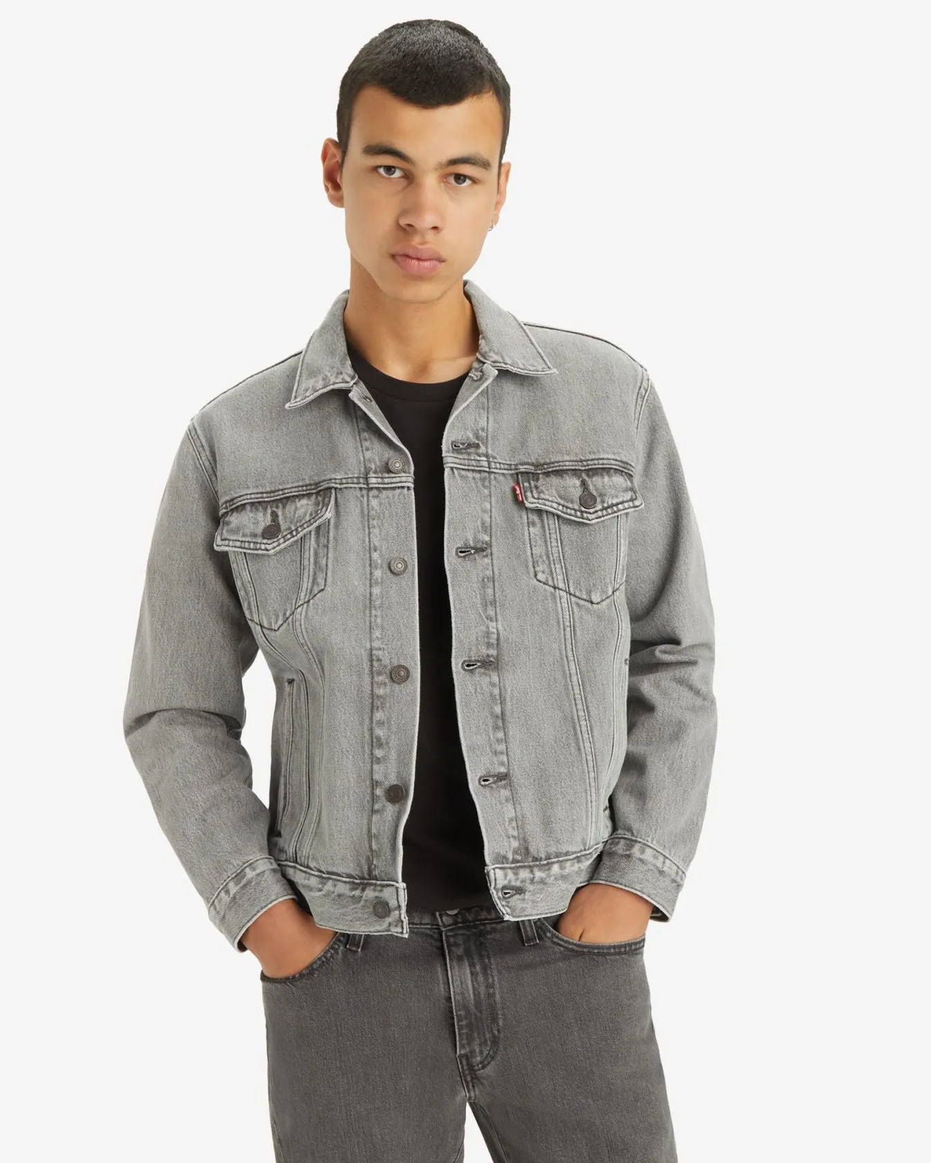 Textured Versatile Shopping Day Teen Outfit Outdoor Adventure Sunny Vibes Levi's? Trucker Denim Jacket - Goosebumps