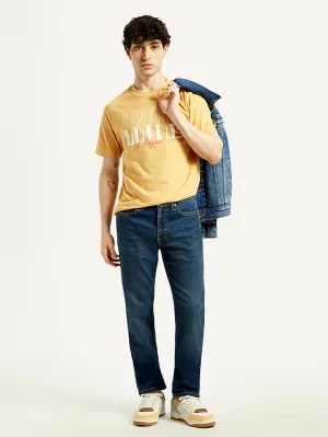 Men's 511 Dark Indigo Slim Fit Mid Rise Jeans Party Look Modern Minimalist Casual Edge