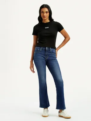 Natural Fit Women's 725 Dark Indigo Flared Fit High Rise Jeans