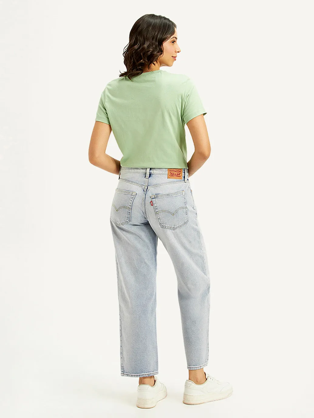 Women's 94 Light Blue Baggy Fit High Rise Jeans Home Comfort Teen Outfit