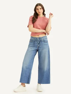 Women's Blue XL Straight Fit Mid Rise Jeans All Size Fit