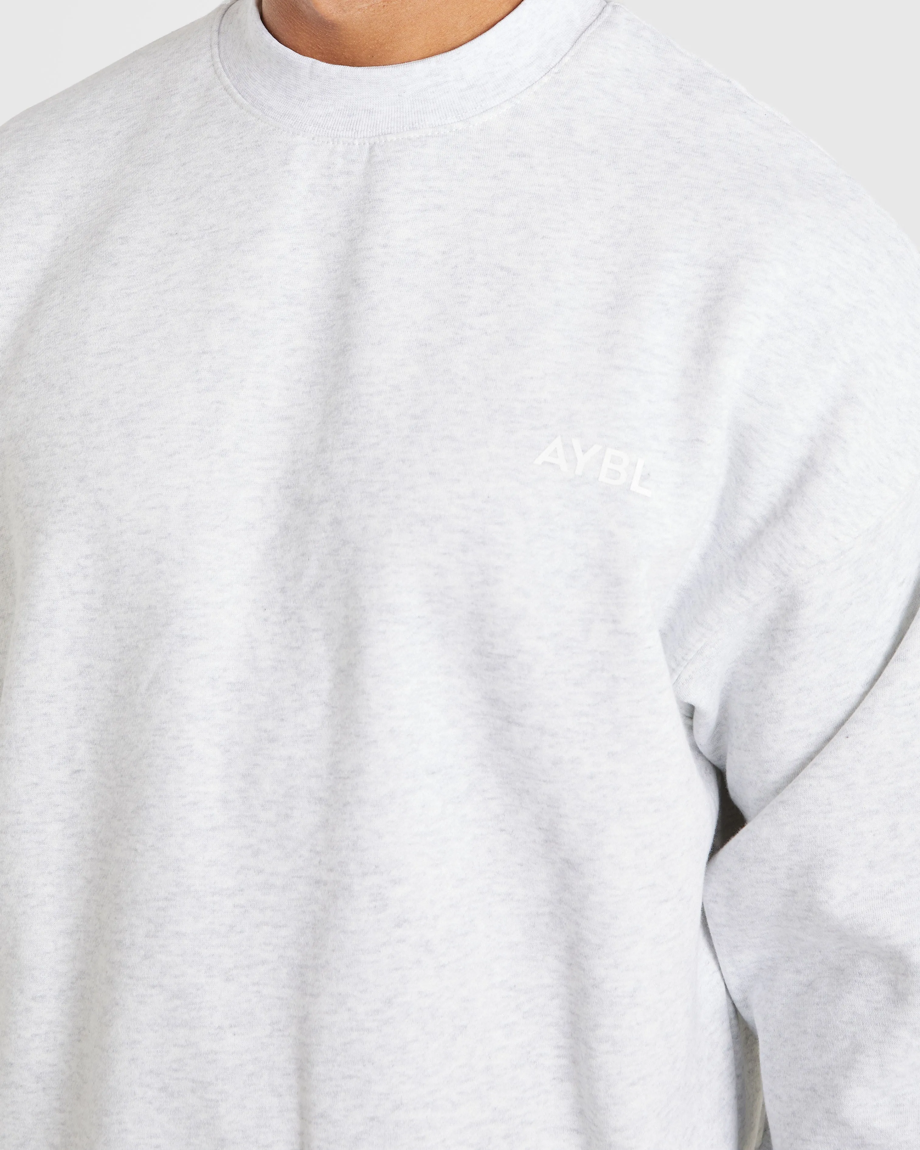 Snow Wear Adjustable Drawstring Hood Essential Oversized Sweater - Grey Marl