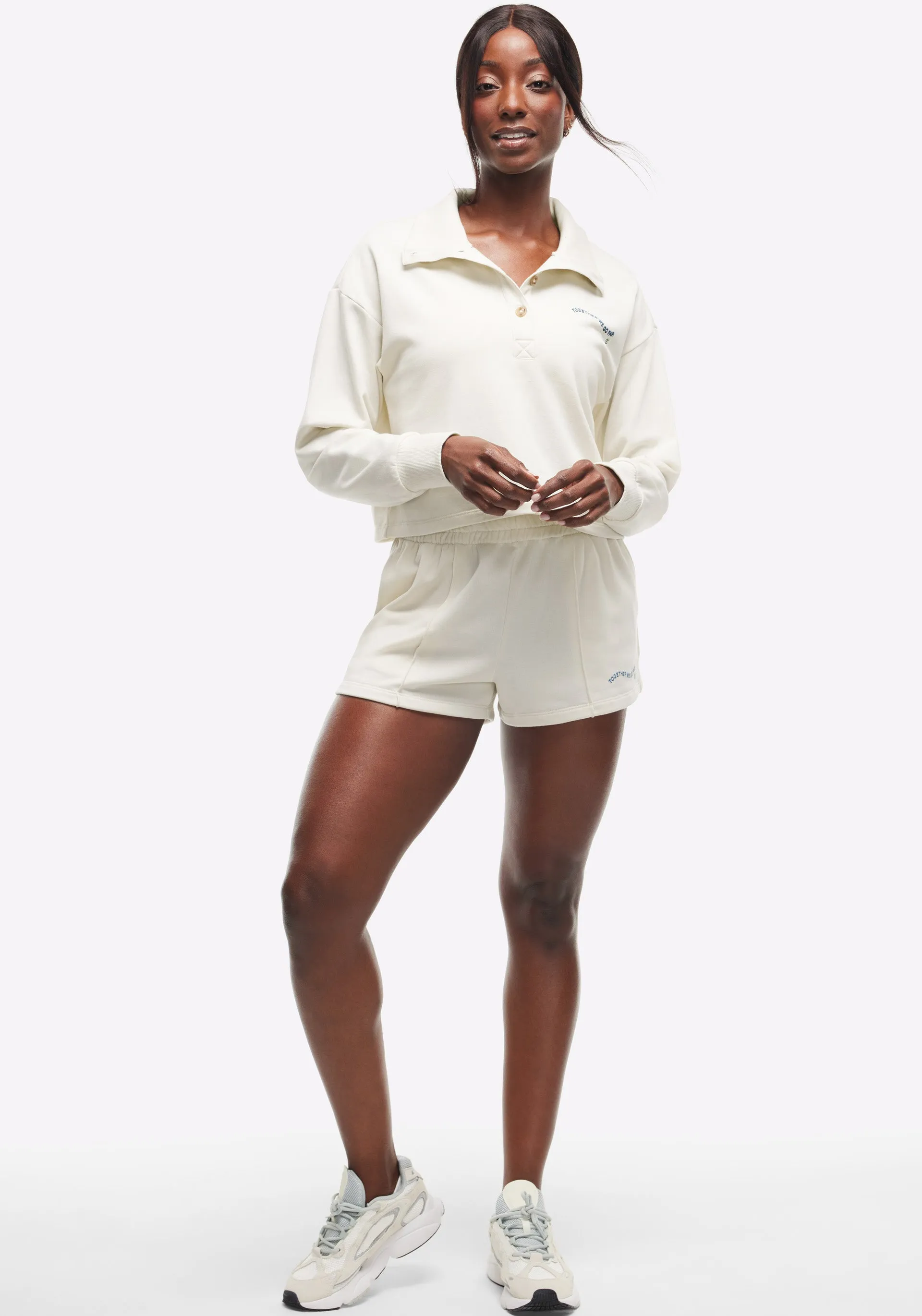 hang dry French Terry 3" High Rise Pintuck Shorts