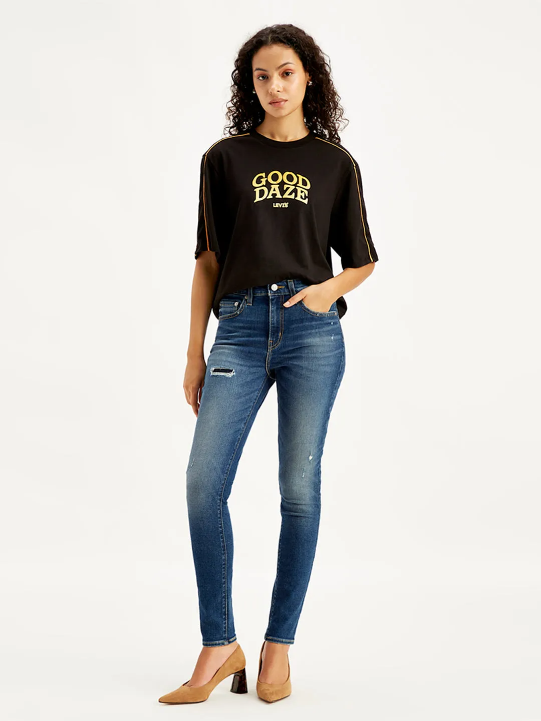 Basic Comfort Women's 314 Blue Straight Fit High Rise Jeans