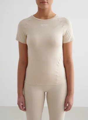harmonious Smart Casual Caf?? Au Lait Soft Basic Short Sleeve