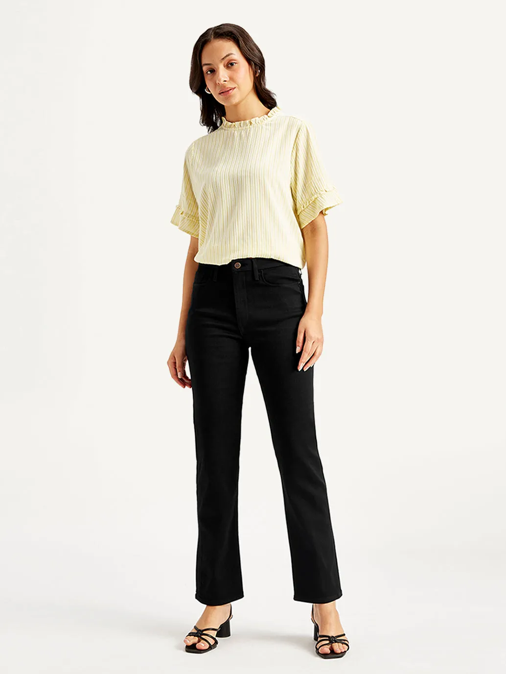 City Look Traveler Gear Slim Women's Redloop Black Wedgie Straight Fit High Rise Jeans