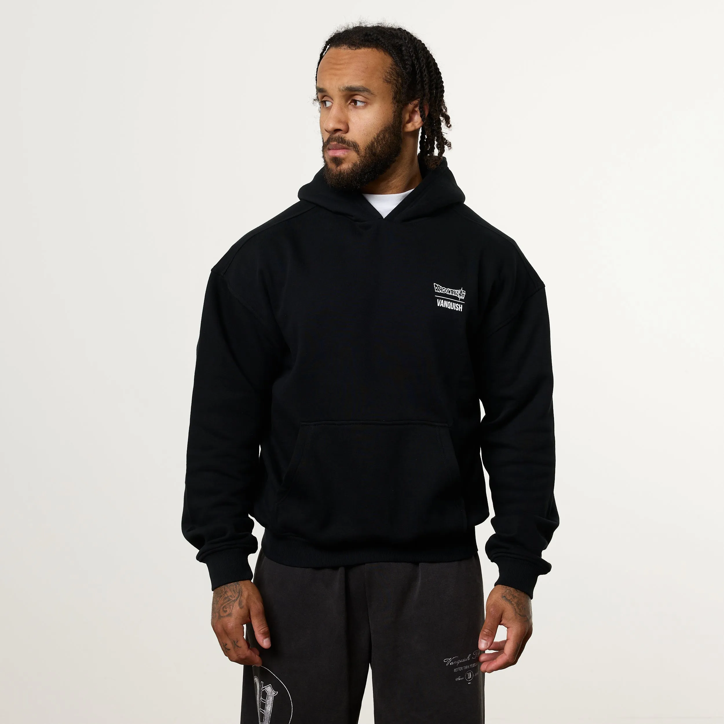 Cozy Night In Faux Fur Trim Vanquish DBS Vegeta Black Hoodie