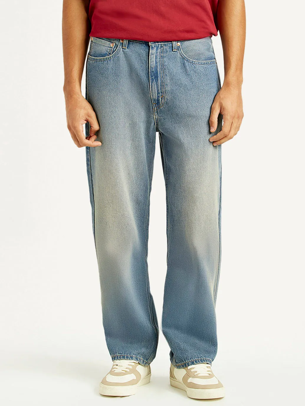 Neutral Style Men's 565 Light Blue Loose Fit Mid Rise Jeans