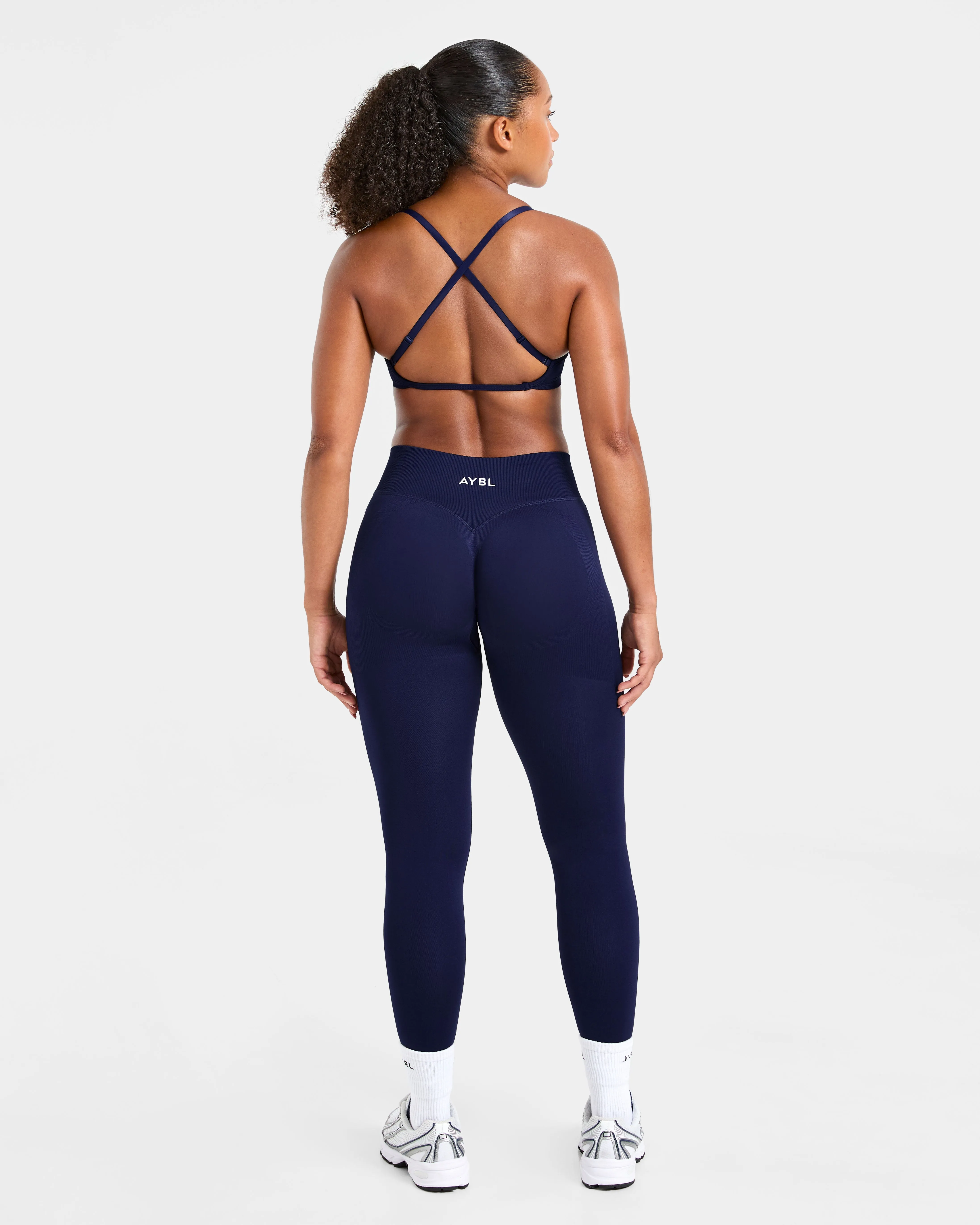 Adapt Seamless Strappy Sports Bra - Deep Navy Ankle Support