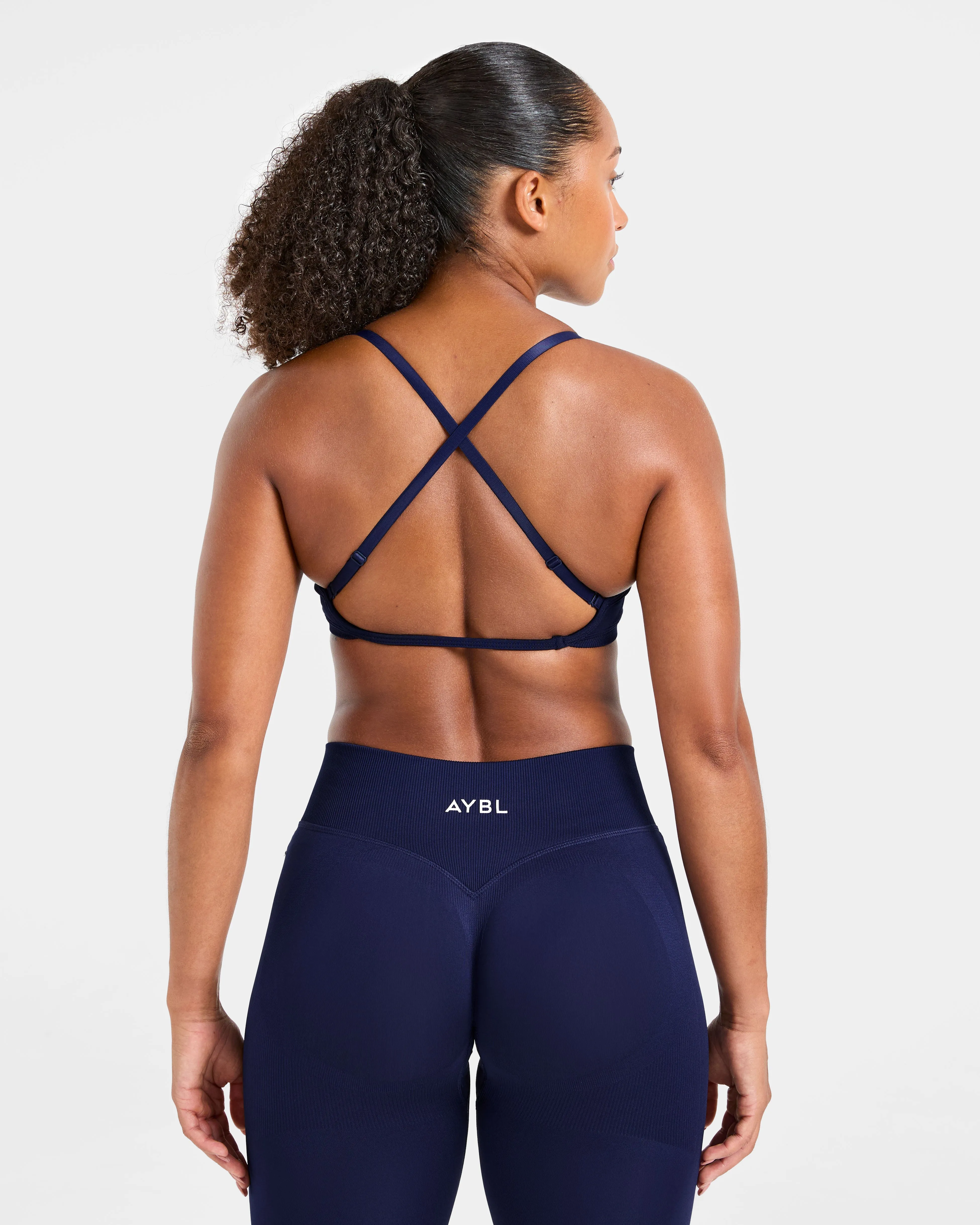 Anti-chafe seams Seamless Fabric Adapt Seamless Strappy Sports Bra - Deep Navy