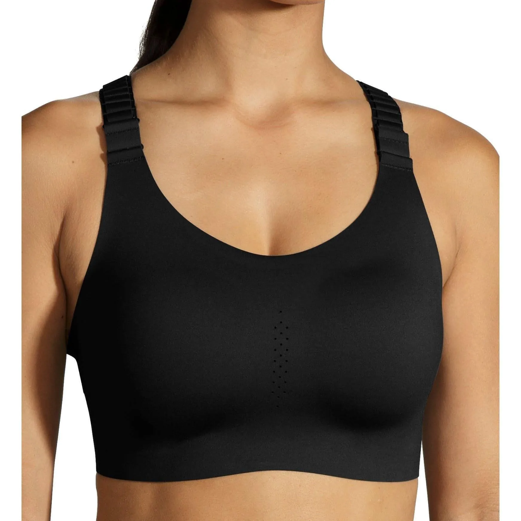 Brooks Dare Racerback Run 2.0 Womens Running Sports Bra - Black Open-back Shock Absorption Zones