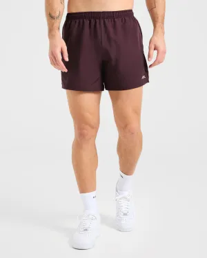 Wrinkle Resistant Material Stretchy Waist Core 5" Shorts - Dusty Plum