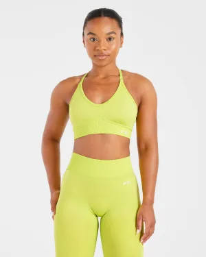 Adapt Seamless Sports Bra - Lime Green Extra Padding Option Anti-static seams