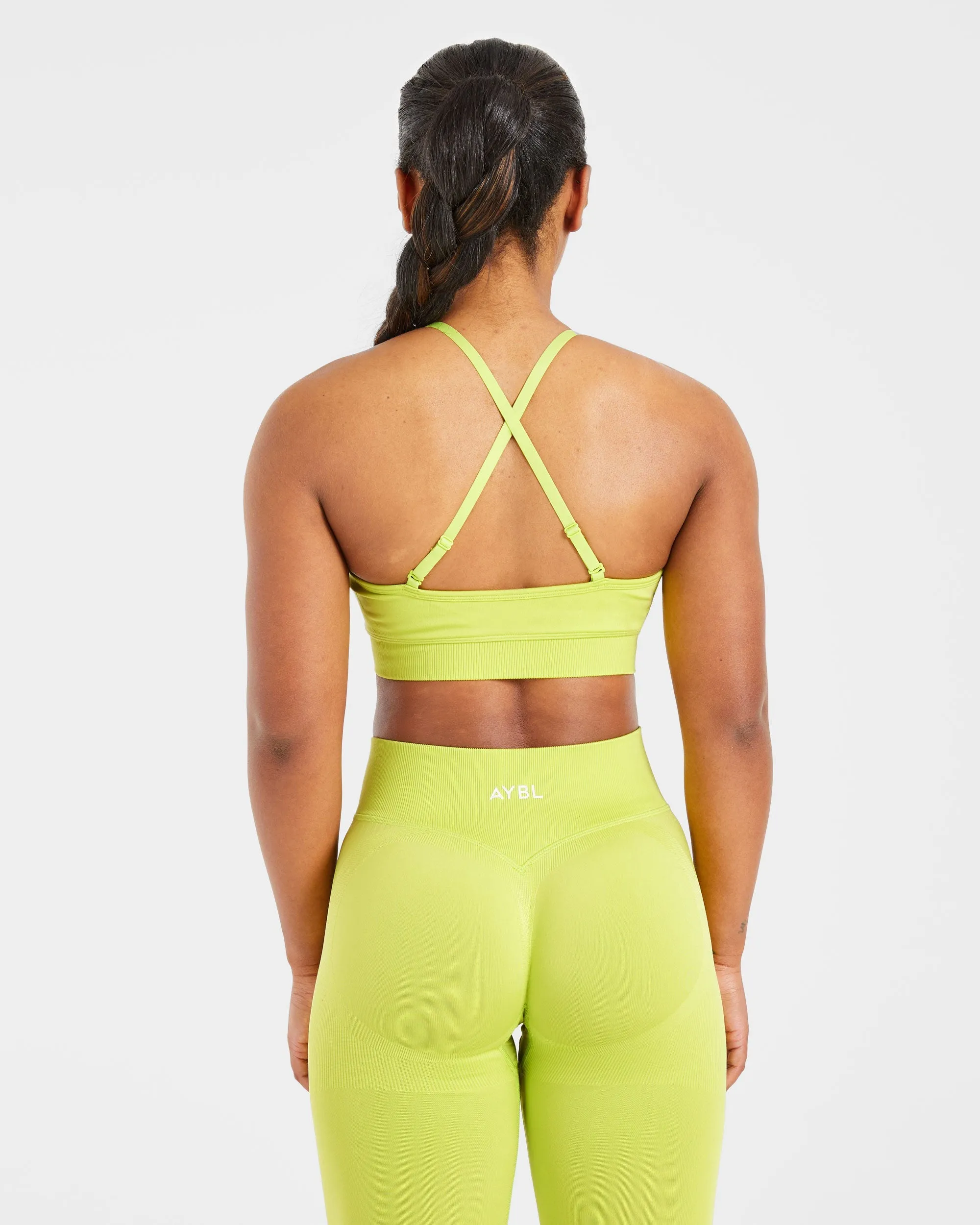 Adapt Seamless Sports Bra - Lime Green Thin Straps