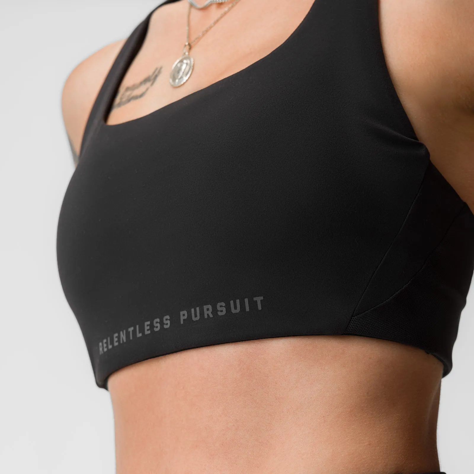 ASRV x Equinox Lycra? Hybrid Sports Bra - Black Black fitness clothes