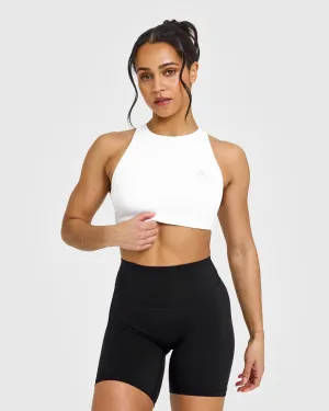 Adjustable Comfort EasyLift? High Neck Sports Bra | White Casual Sportswear