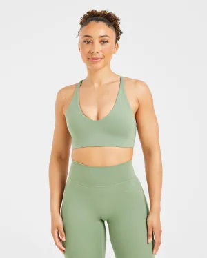 Anti-shrink seams Staple Sports Bra - Olive Green