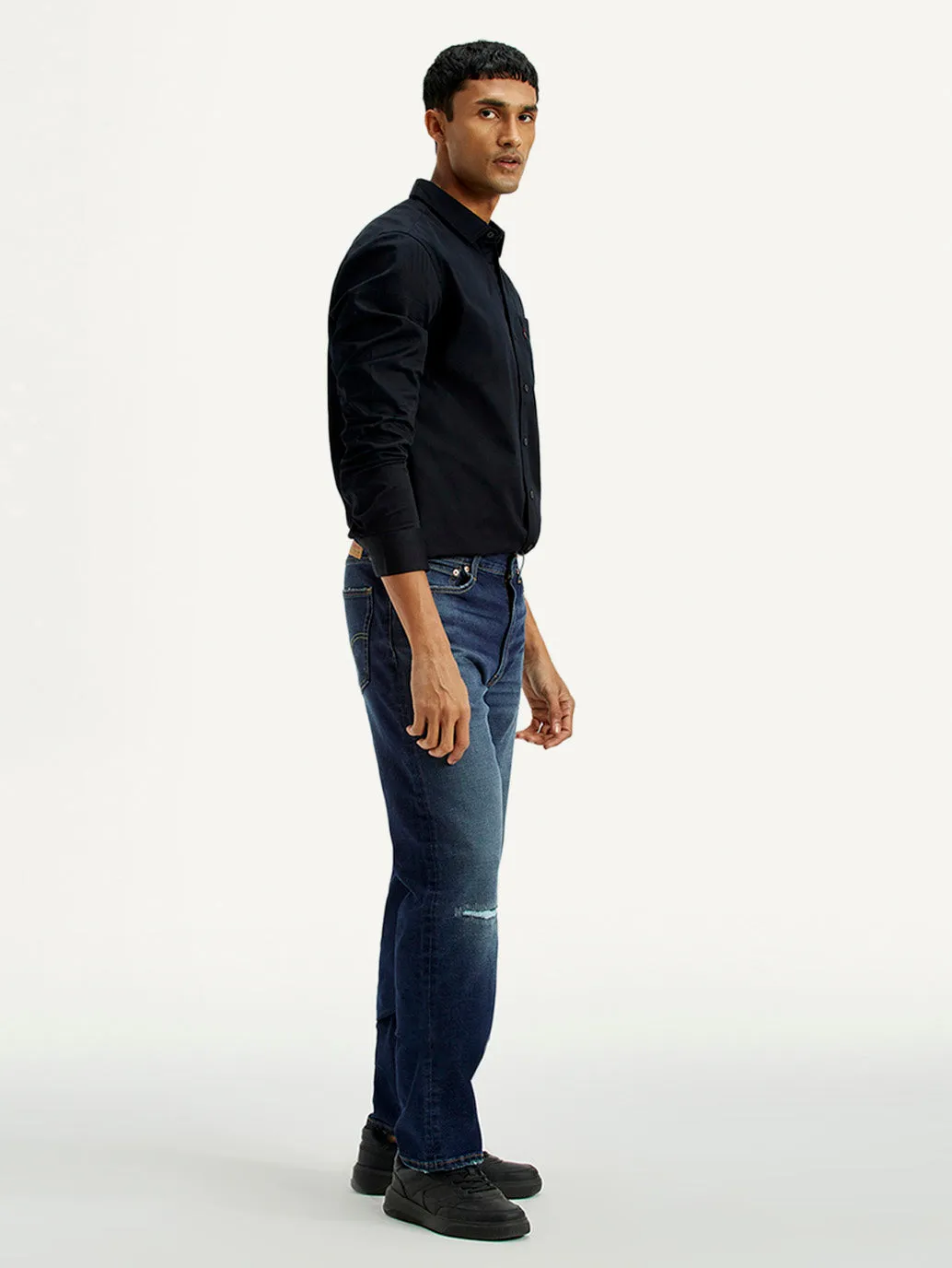 Daily Mix Men's 555 Dark Indigo Loose Fit Mid Rise Jeans