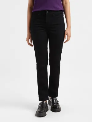 Women's 312 Black Straight Fit Mid Rise Jeans Trend Setter Chill Outfit Stretch Minimalist
