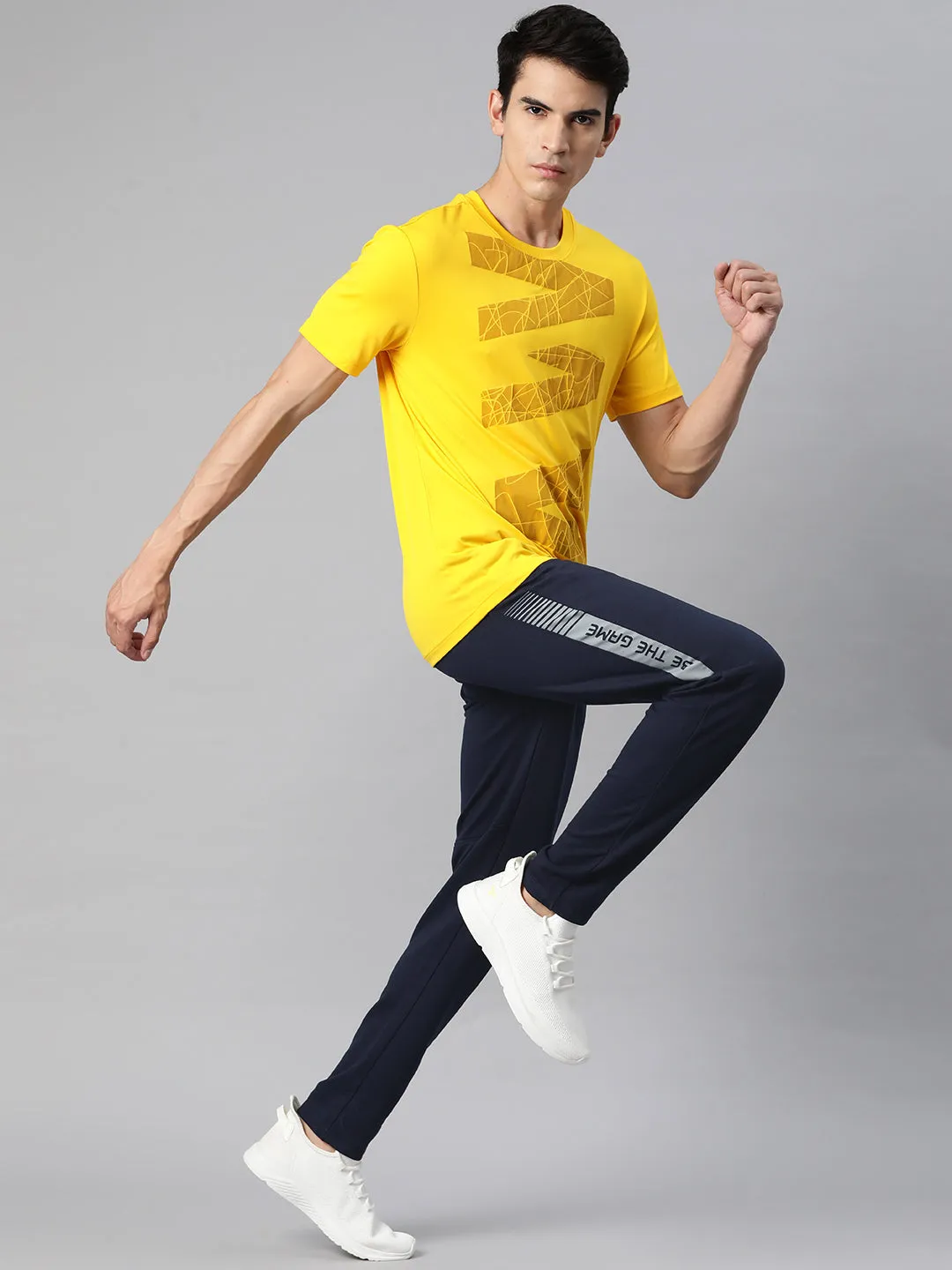 Alcis Men Printed Slim Fit Sports Track Pants Windproof Membrane WaterproofTechnology