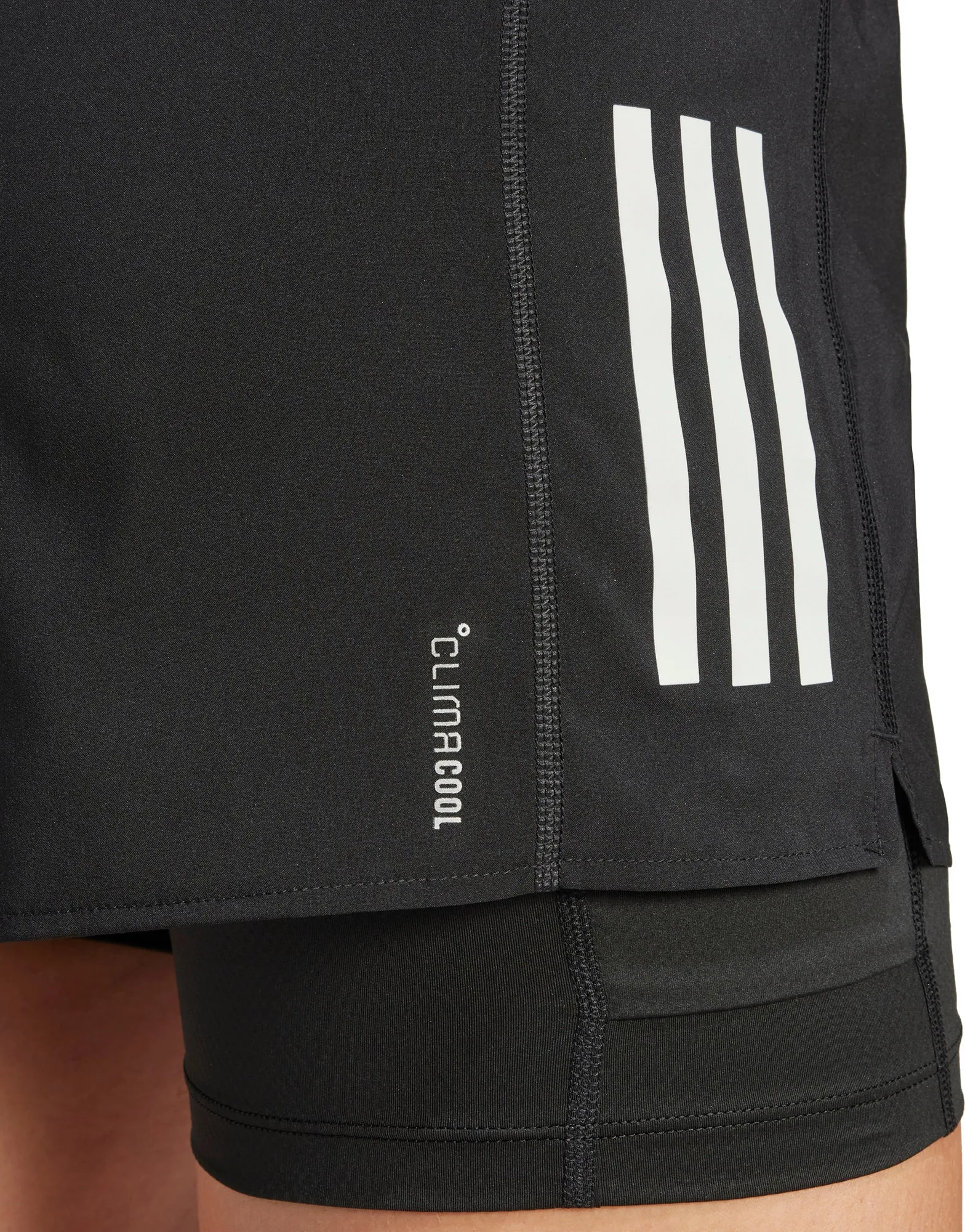 adidas Own The Run ClimaCool 2 In 1 Womens Running Shorts - Black Quick Evaporation Fabric