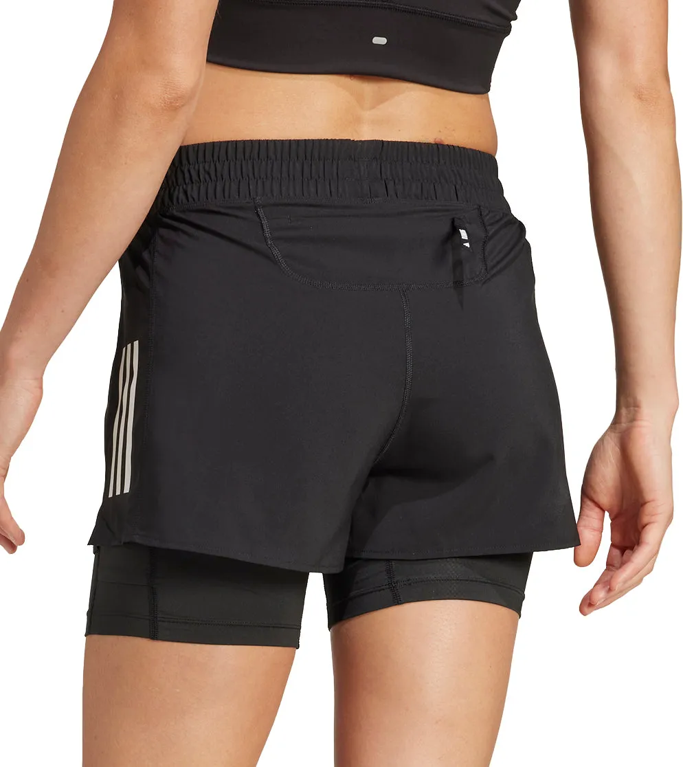 adidas Own The Run ClimaCool 2 In 1 Womens Running Shorts - Black Street Layers