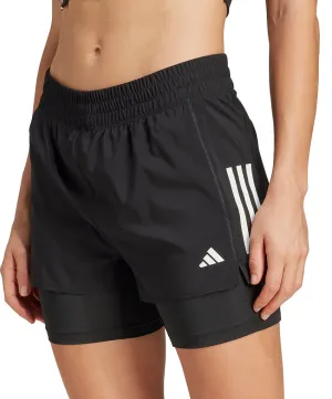 adidas Own The Run ClimaCool 2 In 1 Womens Running Shorts - Black Collectible