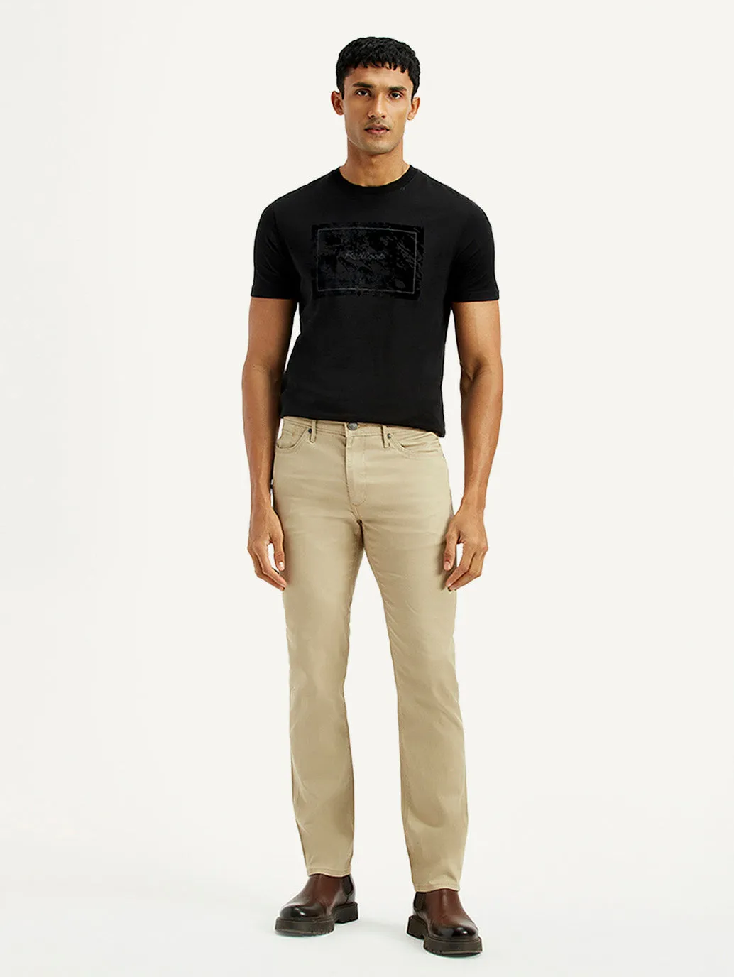 Men's 511 Beige Slim Fit Mid Rise Chinos Artist Vibe Weekend Warrior Gym Ready