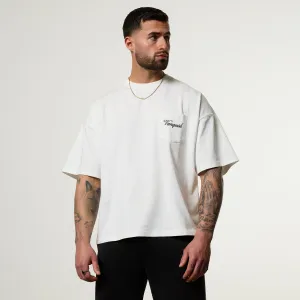 MultiPly Fabric Vanquish Off Season White Oversized Boxy Pocket T Shirt