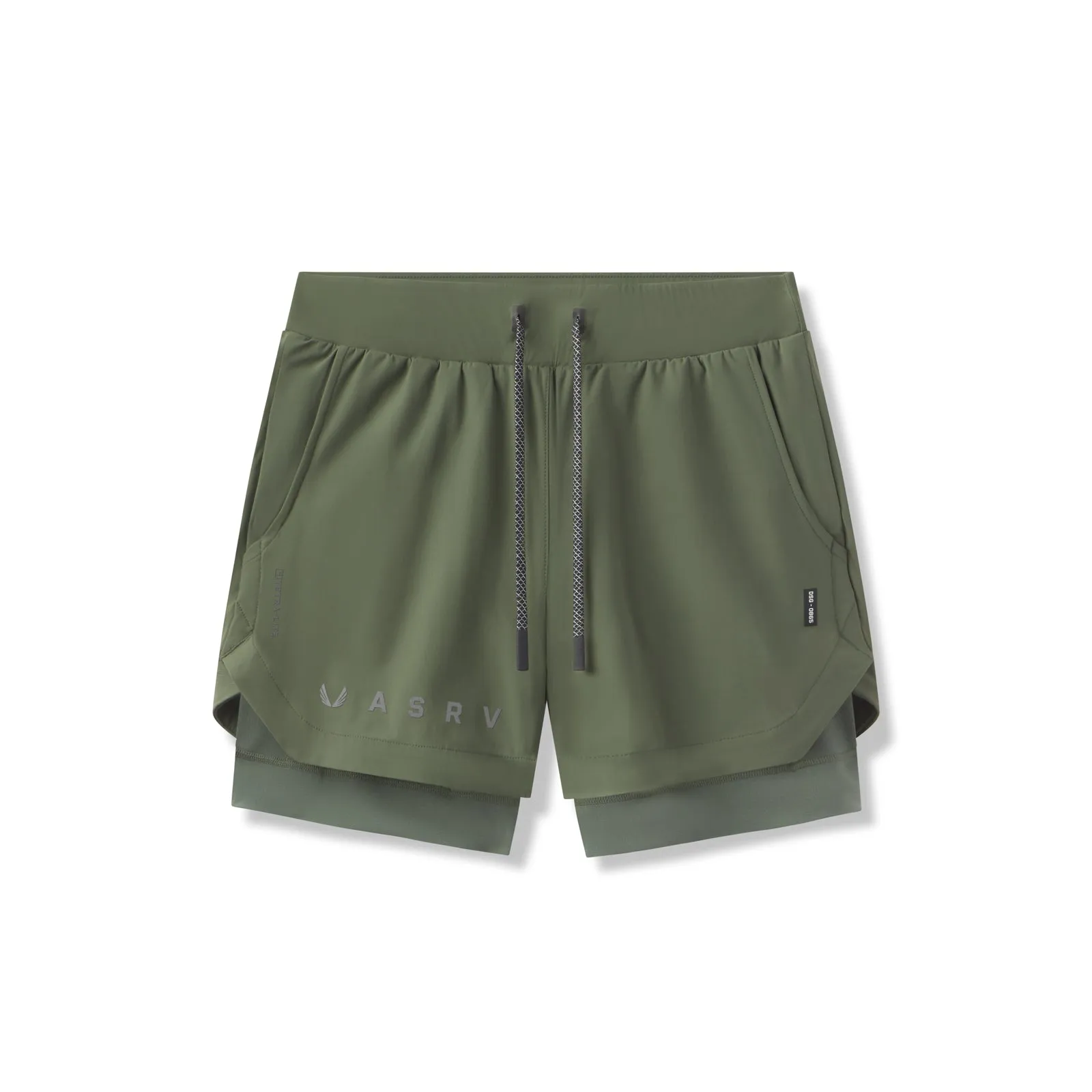 0865. Tetra-Lite? 5" Liner Short - Olive "Reflective Classic" Tailored Fit Day Out