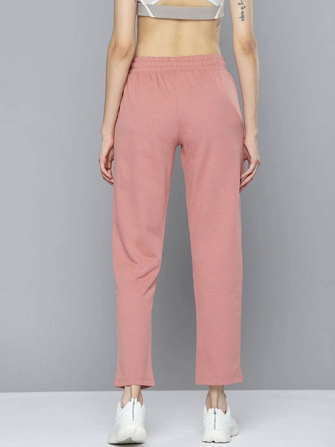 SoftCottonBlend Non Binding Cuffs Alcis Women Pink Solid Track Pant