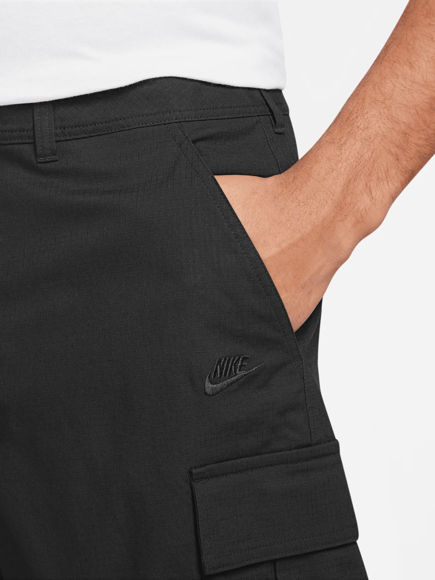 Club Woven Cargo Shorts Universal Attachment Points Yarn Dyed Pattern